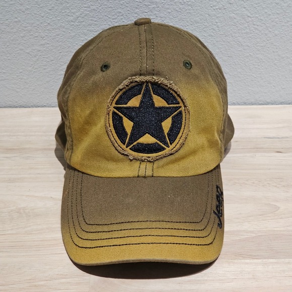 Jeep Hat Men's One Size Fits All Brown Star Logo Adjustable Cotton - Picture 1 of 7